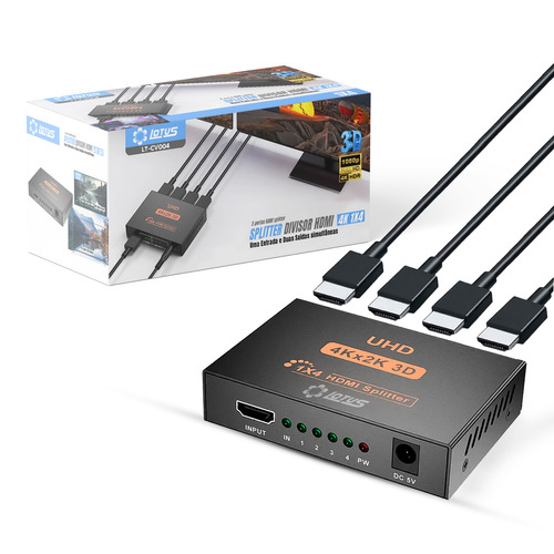 Splitter Distribuidor Divisor Hdmi 4k 1x4 3840p Repetidor Full Hd Lumi