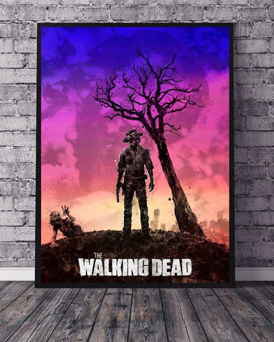 Cuadro Marco Negro 33x48 The Walking Dead Zombie Serie Art