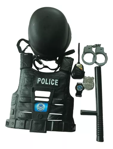 Disfraz de policía para niños, juego de rol, oficial con esposas, insignia,  juguetes