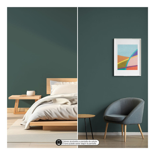 Pintura Látex Tecza 10l Colores Intensos Interior Y Exterior Verde Ceniza Mate