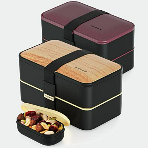 Caja Bento Premium Con 2 Compartimentos A Prueba De Fugas, C