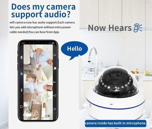 Camara Domo Ip Exterior P2p Wifi Alarma Casa Vision Nocturna