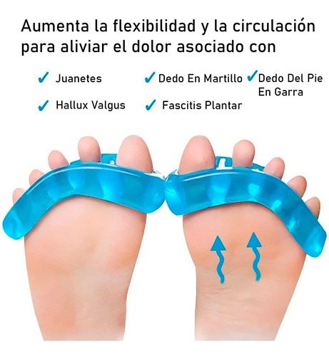 2 Par Separador Enderezador Dedo Del Pie Gel Para Pedicura F