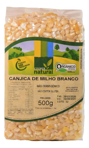 Kit 6x: Canjica De Milho Branco Orgânico Coopernatural 500g