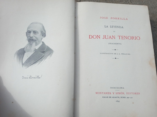La Leyenda De Don Juan Tenorio - Jose Zorrilla - Año 1895 (Usado)