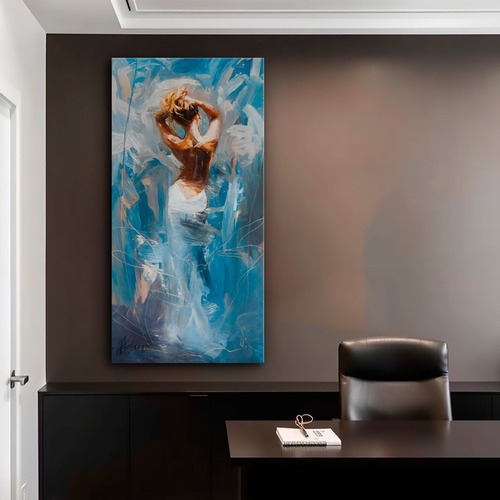 Cuadro En Canvas Mujer De Espalda Abstracto Moderno 60x120 Mujer De Espalda