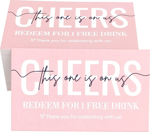 Entrada Bebida Para Boda This One On Us Card Cheers Drink