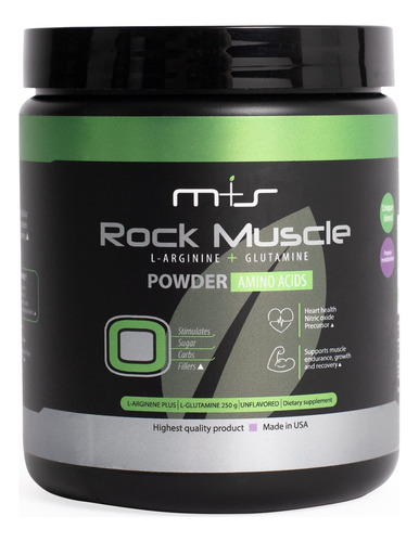 M+s Rock Muscle - Polvo De Aminoacidos Con Glutamina Y L-arg