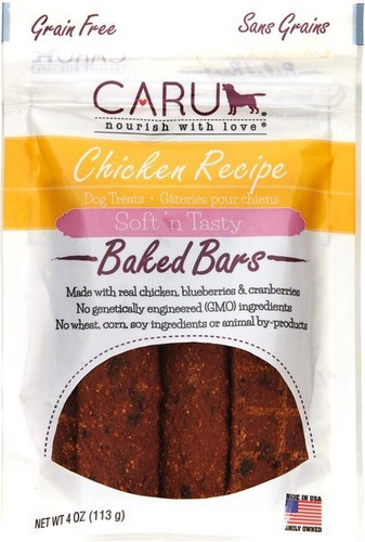 Caru  Soft 'n Tasty Baked Bars Chicken Recipe Grain-free Dog