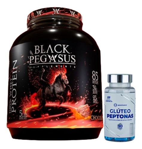 Proteína 100% Whey + Glúteo Peptonas Black Pegasus