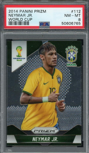 Neymar Jr 2014 Panini Prizm Tarjeta Mundial Copa 112 Psa 8