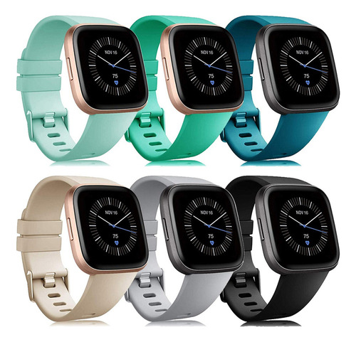 . 6 Correas De Reloj Para Fitbit Versa/versa 2/lite/se