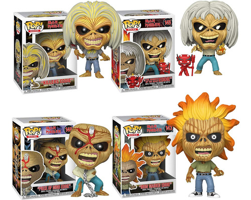 Funko Pop! Rocks Kit 4x Skeleton Eddie Iron Maiden 1st Wave