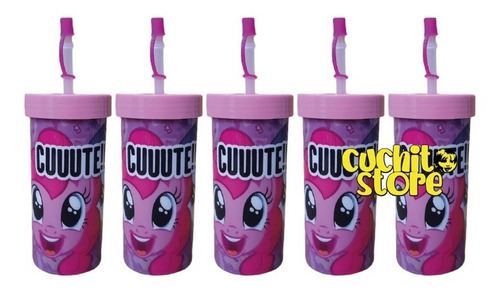 Pack 5 Vasos Con Bombilla Niñas My Little Pony 400ml 