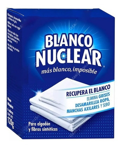 Quitamanchas En Polvo Blanco Nuclear 6 Sobres 120gr