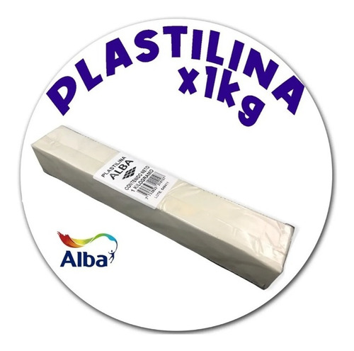 Plastilina Alba 1 Kg Blanca Profesional Celiaco X2 Unidades