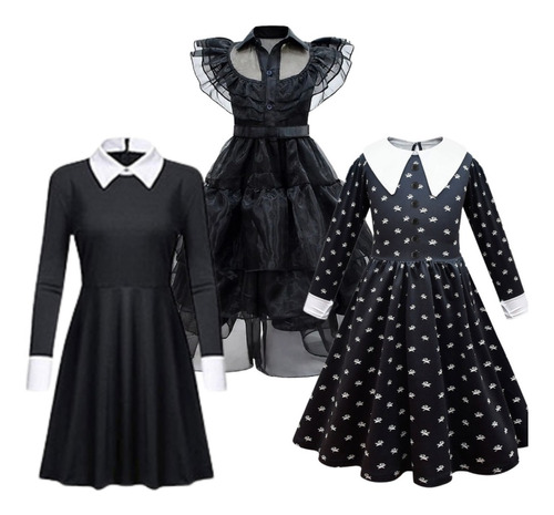 Fantasia Wandinha Addams Vestido Wednesday Varios Modelos