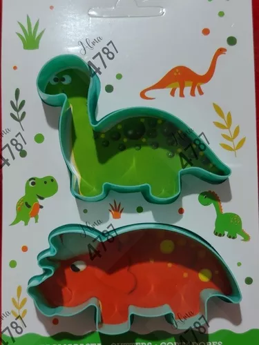 Set De 4 Cortadores Galletas Plástico Dinosaurios