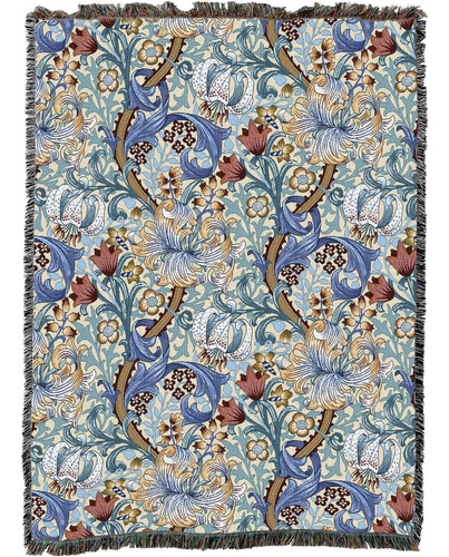 Manta William Morris De Pure Country Weavers, Color Azul Lir