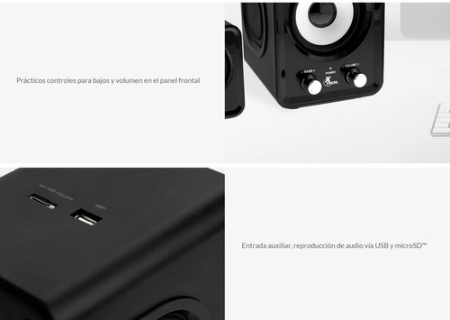 Imagen 6 de 8 de Parlantes Xtech Xts-375 2.1 De 12w Con Puerto Usb Y Micro-sd