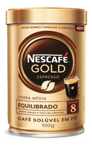 Café Solúvel Em Pó Nescafé Gold Espresso Equilibrado 8 100g