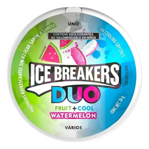 Pastillas Refrescantes Ice Breakers Duo Sabor Sandía 36 G