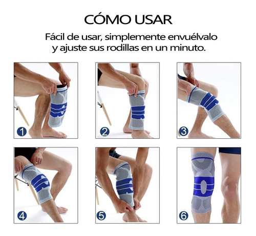 Imagen 6 de 7 de Rodillera Elástica De Compresión Gym Para Deportes Correr