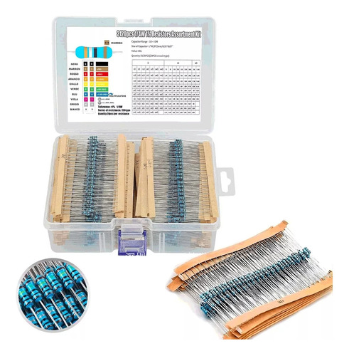 Kit Resistencias 3120 Pzs 156 Valores 1/4w 1% En Caja