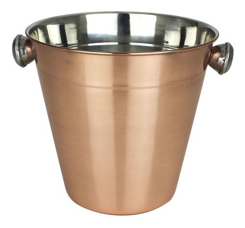 Baldinho De Gelo Champanheira Para Cerveja Whisky Em Inox Cor Bronze Liso