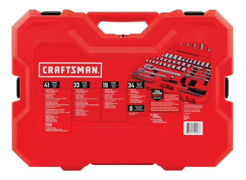 Imagen 4 de 5 de Juego Mecánico 135 Piezas En Mm Y Sae Craftsman Cmmt12024