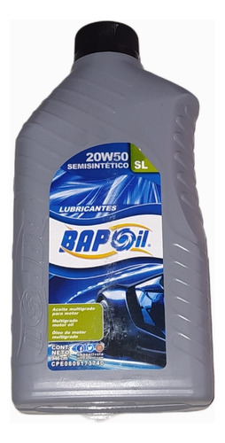 Aceite Semi Sintético 20w50 Bapoil 