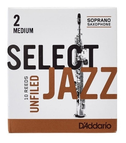 Caixa 10 Palhetas Select Jazz Unfiled - Sax Soprano 2 Medium