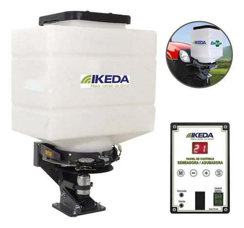 Semeadora Ikeda 100 Litros Adubadora P/ Trator Ms 100cr 12vt