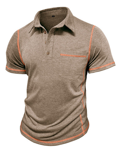 Camisa Transpirable De Manga Corta Con Bolsillos De Moda