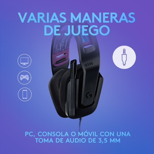 Imagen 4 de 9 de Audífonos gamer Logitech G Series G335 981-000977 negro