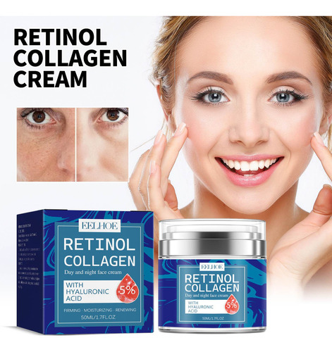 Crema Hidratante Facial Con Retinol D, Colágeno, Reduce La L