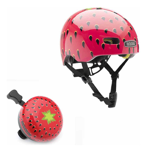 Casco Little Nutty Very Berry Mips Helmet + Campanilla 