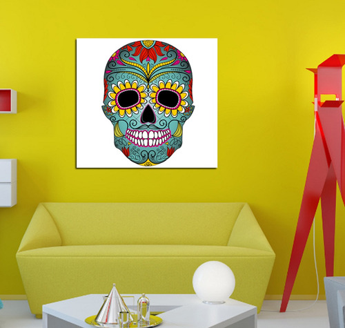 Cuadro 20x20cm Calavera Mexican Style Skull Colores Calaca