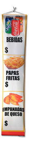 Pendon Publicitario De Bebidas Papas Fritas Emp Queso 20x100