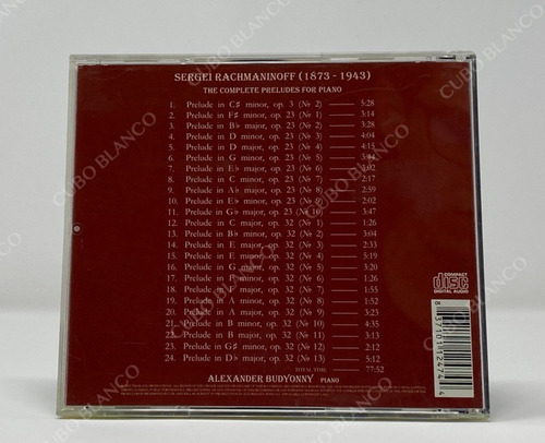 Rachmaninov - The Complete Preludes For Piano Cd 2005 (Usado)