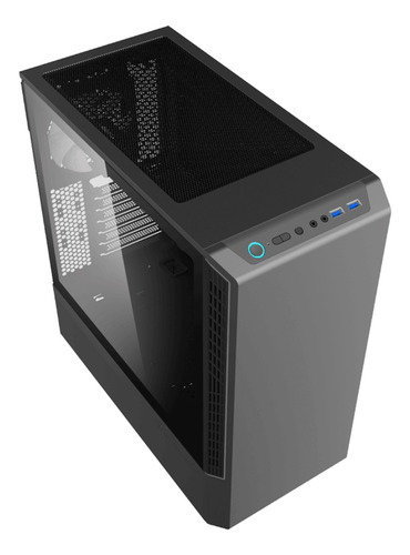 Armário Argb Atx de vidro temperado Munfrost Panda Rgb, cor preta
