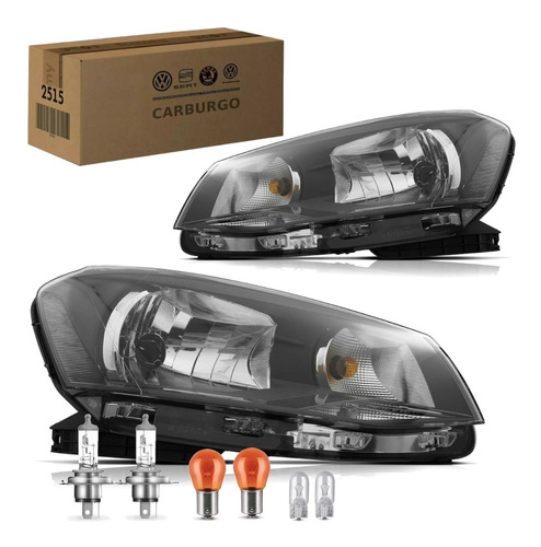 Par Farol Original Gol Voyage Saveiro G6 Simples + Lâmpadas