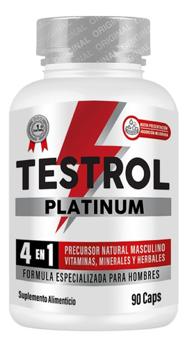 Imagen 1 de 5 de Testrol Platinum 4 En 1 Potenciador Natural Masculino 90caps