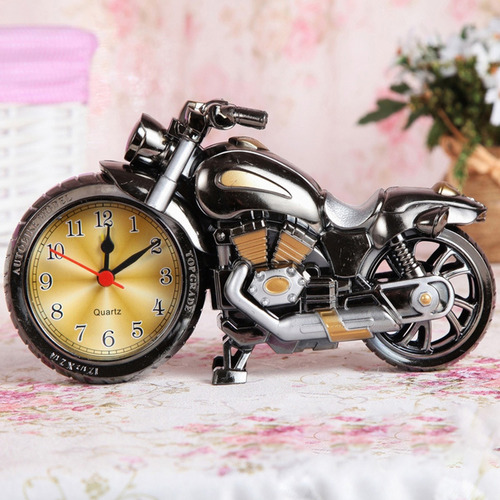 Reloj Despertador Con Diseño De Moto, Reloj De Escritorio Pa