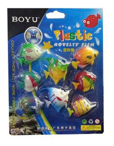 Adorno Boyu Import. Peces Flotantes C/ Movimiento Blister 8u