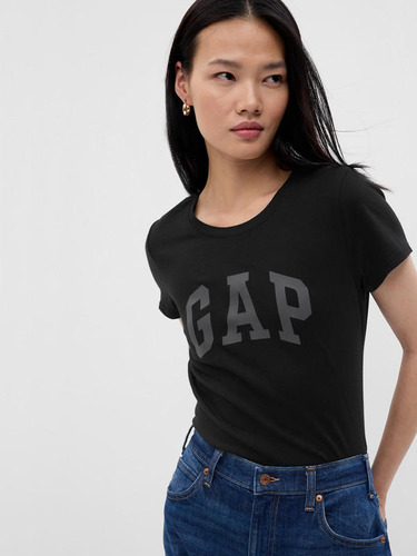 Polera Logo Gap Clasica Mujer Negro