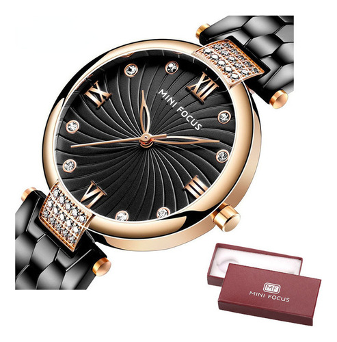 Reloj Mini Focus 0186l De Cuarzo Inoxidable Con Diamantes