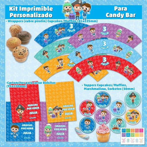 Paco Marinero Baila Kit Imprimible Personalizado Candy Bar