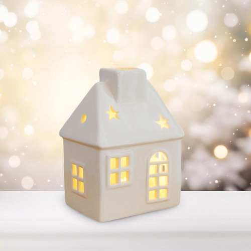 Adorno De Escritorio Iluminado De Pueblo Navideño, Estilo D