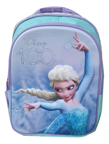Mochila Infantil 3d Frozen Disney 100 Tafeta Grande 40x30cm Diseño De La Tela Liso